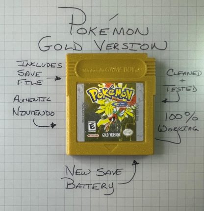 Pokemon Gold Version - Authentic *NEW BATTERY* w/ Save Game