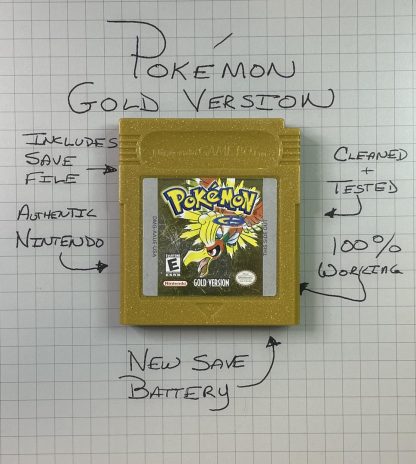 Pokemon Gold Version - Authentic *NEW BATTERY* w/ Save Game