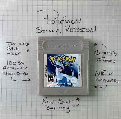 Pokemon Silver (Game Boy Color, 2000) Authentic *NEW BATTERY* & Save Game