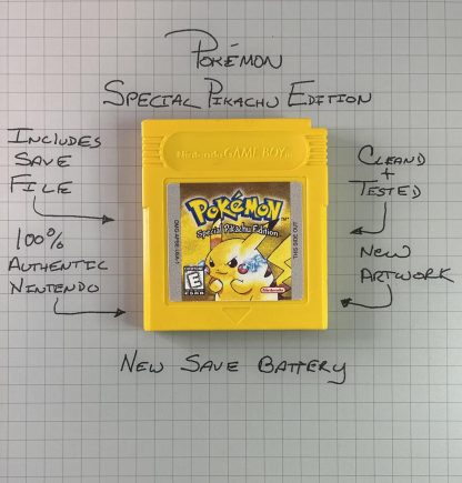 Pokemon Yellow Version (Game Boy, 1999) Authentic *NEW BATTERY* w/ Save Game