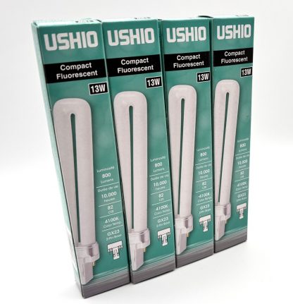 [4 Pack] USHIO GX23 21136 CF13DS/827 13W 4100K 2-PIN Compact Fluorescent Bulb