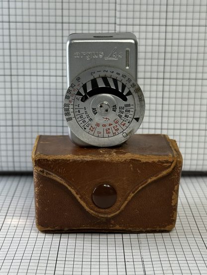 Vintage 1950's Argus L44 Light Meter in Leather Clip On Case Made in W. Germany