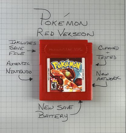 Pokemon Red Version (Game Boy, 1998) Authentic! NEW BATTERY & SAVE GAME!