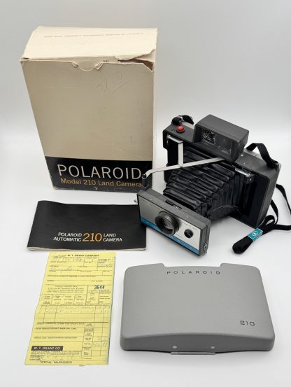 Vintage 1967 Polaroid Land Camera Model 210 - Complete In Box - With Manual, Dust Cover & Original Bill Of Sale!