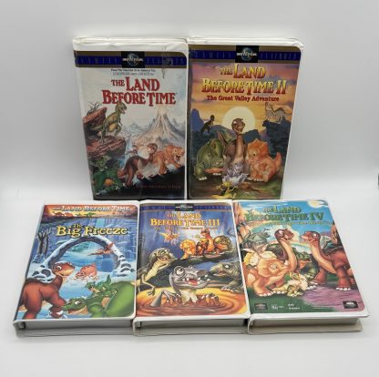 LOT OF 5: The Land Before Time - I, II, III, IV, The Big Freeze (VHS 1989)