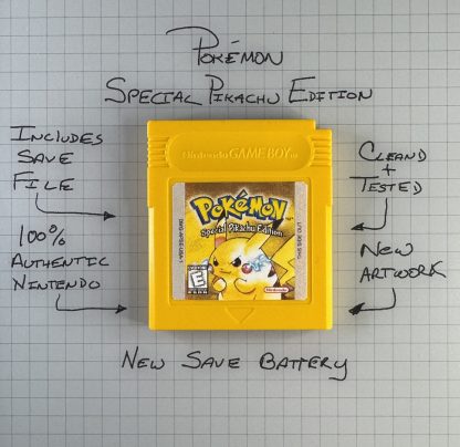 Pokemon Yellow Version (Game Boy, 1999) Authentic *NEW BATTERY* w/ Save Game