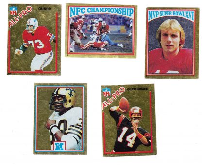 Lot Of 5- 1982 Topps Football Stickers  5 Joe Montanna, 6, 73 Rogers, 154 Anderson, 159 Hannah