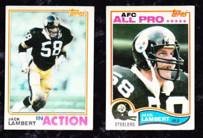 Lot of 2 - 1982 Topps Jack Lambert Card 213 & Card 214