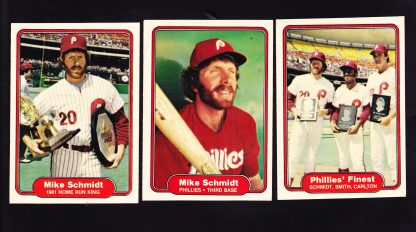 Lot of 3 - 1982 Fleer Mike Schmidt Collection Cards 258, 637, 641