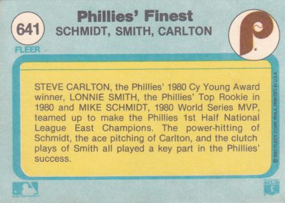 Lot of 3 - 1982 Fleer Mike Schmidt Collection Cards 258, 637, 641 - Image 7