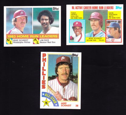 Lot of 3 - 1984 Topps Mike Schmidt Collection Cards 132, 388, 703