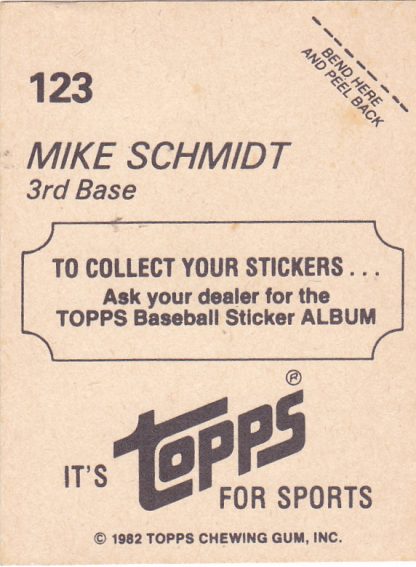 Lot Of 4- 1982 & 1985 Topps Mike Schmidt Baseball Stickers 3, 74, 123, 111 - Image 2