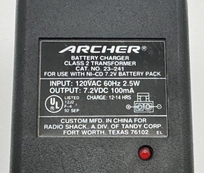 Archer / Radio Shack - RC Car NiCad 7.2v  Charger 23-241 - Image 2