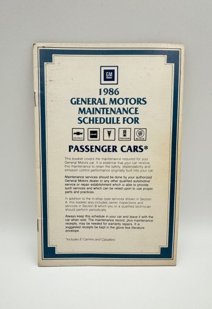 1986 Oldsmobile Cutlass Ciera / Cruiser Manual, Supplement, Warranty, Maintenance - Image 7