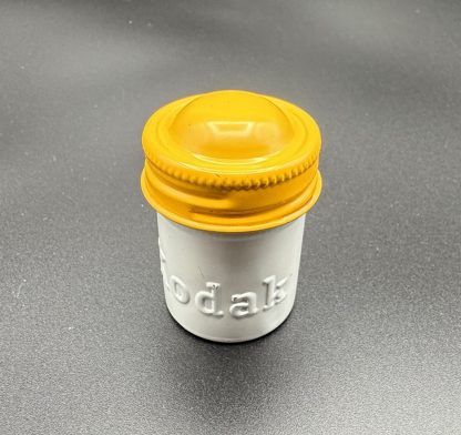 Vintage Kodak Metal Film Storage Canister - White with Yellow Lid - Image 5