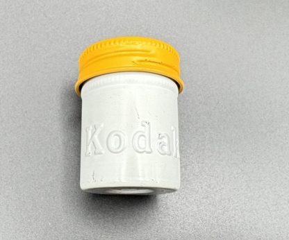 Vintage Kodak Metal Film Storage Canister - White with Yellow Lid - Image 6