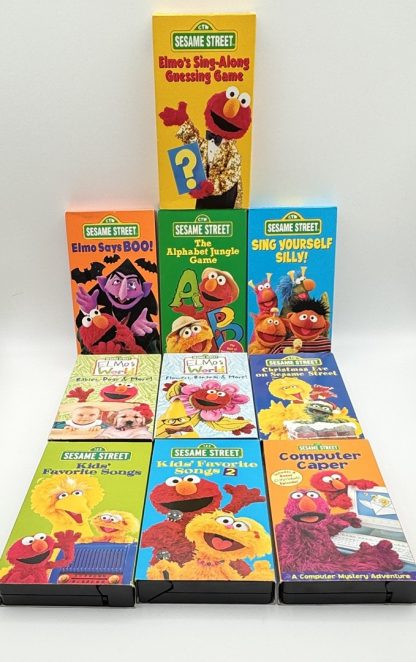 LOT OF 10 - Vintage Sesame Street VHS Tapes (1990-2002) Elmo, Big Bird, Oscar, Cookie Monster & More