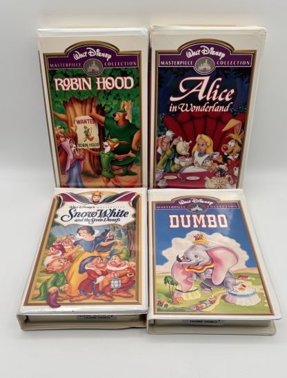 LOT OF 4 - Disney Masterpiece - Dumbo, Robin Hood, Snow White, Alice  (VHS)