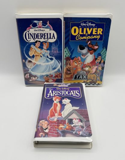 LOT OF 3 - Disney Masterpiece - Cinderella, Oliver & Company, Aristocats  (VHS)